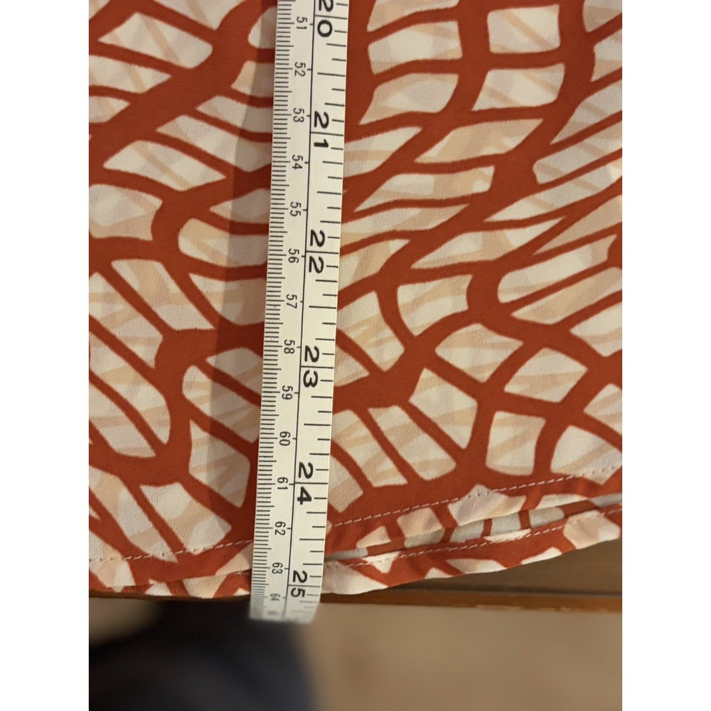 Cabi TWIRL TOP 4183 Size M Red Rust Orange Ivory Sleeveless Shirt - Picture 6 of 10